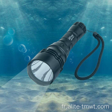 Torche de lampe de poche de plongée à lampe de poche LED de plongée